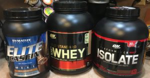 Casein, Whey and Whey Isolate Protein powders