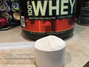 Scoop of whey protein