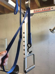 Adjusting homemade TRX suspension training strap