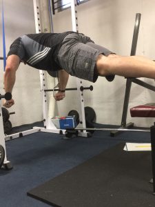 Suspended push-ups using home made TRX straps