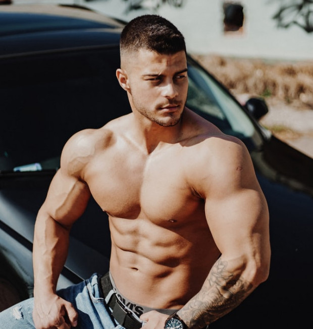 Bodybuilder with well developed Physique